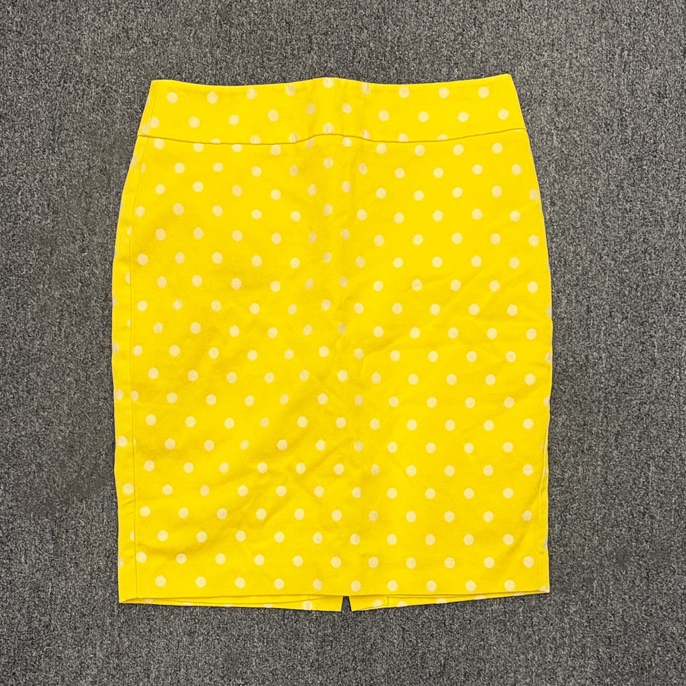 Ann Taylor Factory Yellow Polka Dot Pencil Skirt